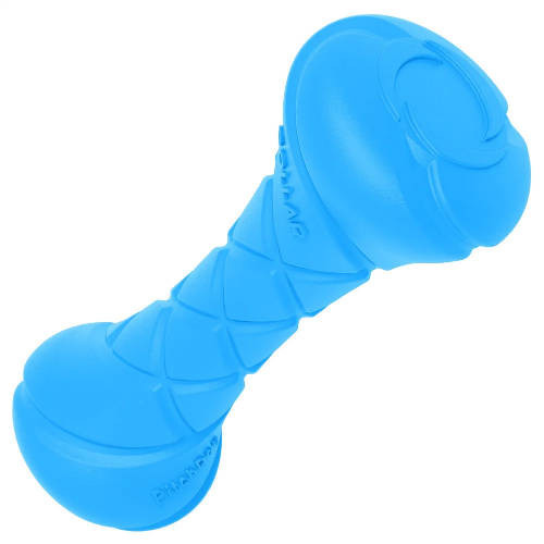 PitchDog Safe And Durable Barbell-Shaped Dog Toy | Játék (súlyzó,kék) kutyák részére - 7x19 cm