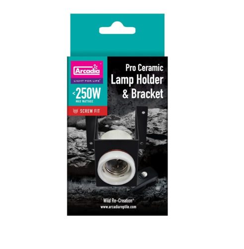 Arcadia | Ceramic Lamp Holder Bracket | Kerámia lámpatartó és konzol terráriumi hüllők számára – E27 foglalat