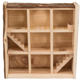   Trixie Playing Tower | Kéregfa játszótorony egerek és törpehörcsögök részére – 30 × 30 × 10 cm