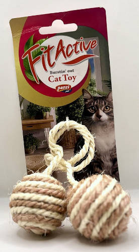 Fitactive 2 Balls on a Rope | Kötélre fűzött dupla labdás játék macskák részére – Ø 4,5 cm