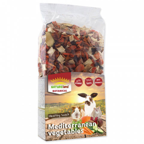 NatureLand Mediterranean | Kiegészítő eledel rágcsálóknak | Mediterrán zöldségek - 150 g