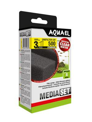 AquaEl Media Set Unifilter/UV 500 Standard - cserélhető szivacsbetét - 3 db