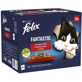   Felix | Fantastic - Házias válogatás macska eledel aszpikban - marha, csirke, bárány, pulyka - 24x85g