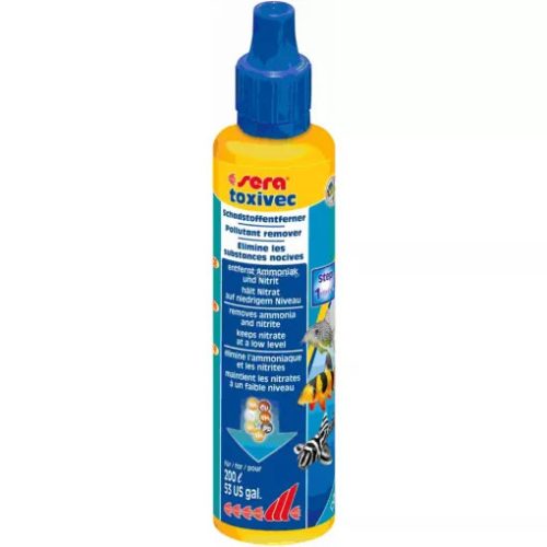 Sera Toxivec | Elsősegély a halaknak – Azonnali károsanyag-eltávolító vízelőkészítő – 50 ml