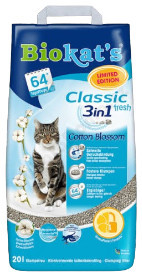 Gimpet Biokats Cotone Blossom Classic 3 in 1 | Csomósodó macskaalom friss illattal - 5 Kg