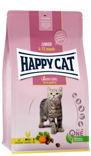 Happy Cat Junior Land-Geflügel | Baromfi ízű száraz macskatáp - 10 Kg