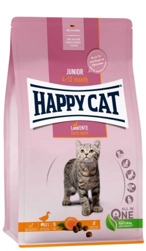 Happy Cat Junior Land-Ente | Kacsa ízű száraz macskatáp - 4 Kg