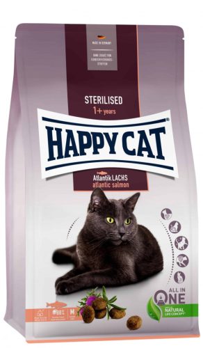 Happy Cat Sterilised Atlantik-Lachs | Lazac ízű száraz macskatáp - 10 Kg