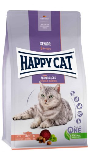 Happy Cat Senior Atlantik-Lachs | Lazac ízű száraz macskatáp - 4 Kg