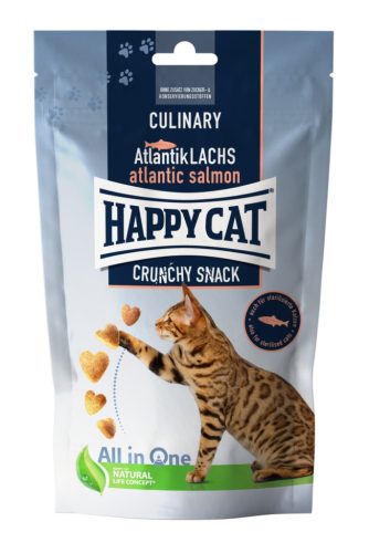 Happy Cat Culinary Crunchy Snack Atlantic Salmon | Lazac ízű jutalomfalat macskáknak - 70 gramm