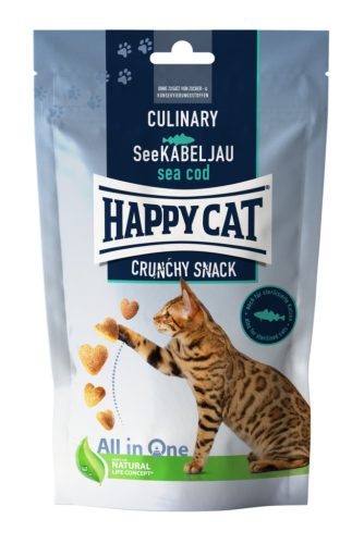 Happy Cat Culinary Crunchy Snack Sea Cod | Tőkehal ízű jutalomfalat macskáknak - 70 gramm