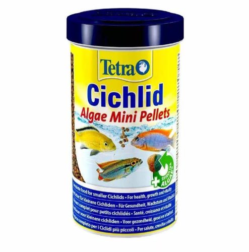 Tetra | Cichlid | Algae Mini Pellets | Táplálék sügér és diszkosz halak számára - 500 ml