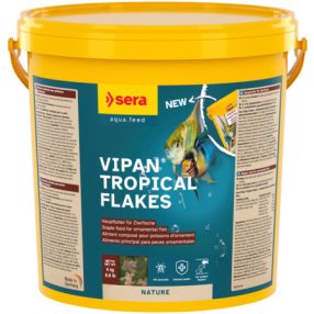   Sera Vipan Nature XL | Nagyméretű lemezes alapeleség nagytestű díszhalak számára – 4 kg (vödör)