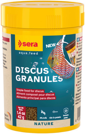 Sera Discus Granules Nature | Lassan süllyedő granulátum diszkoszhalak számára – 100 ml / 42 g