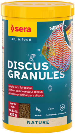 Sera Discus Granules Nature | Lassan süllyedő granulált alapeleség diszkoszhalak számára – 1000 ml / 420 g