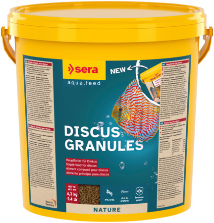 Sera Discus Granules Nature | Lassan süllyedő prémium granulátum diszkoszhalak számára – 10 liter / 4,2 kg