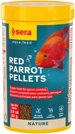 Sera Red Parrot Pellets Nature | Színfokozó úszó pellet papagájsügérek és más díszhalak számára – 250 ml
