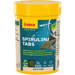   Sera Spirulina Tabs Nature | Tapadó tablettás növényi eledel díszhalak számára – 100 ml / 60 g / 100 db tabletta