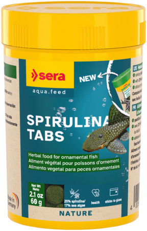 Sera Spirulina Tabs Nature | Tapadó tablettás növényi eledel díszhalak számára – 100 ml / 60 g / 100 db tabletta