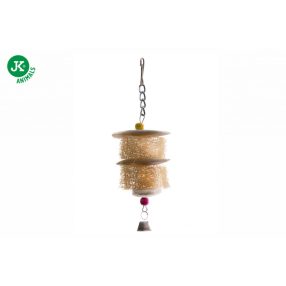   JK - madár játék |luffa szivaccsal, csörkoptatóval, csengettyűvel 18cm