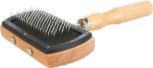 Trixie Wood Soft Brush | Klasszikus puha kefe fa nyéllel kutyák és macskák részére – 10 × 18 cm