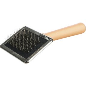   Trixie Wood Soft Brush | Puha kefe fa nyéllel kutyák és macskák részére – 9 × 13 cm