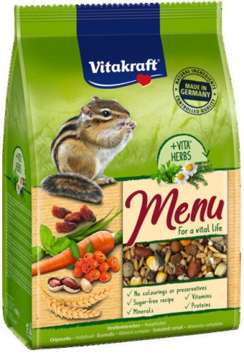 Vitakraft Menu (burunduk) | Teljes értékű eledel csíkos mókusoknak – 600 g