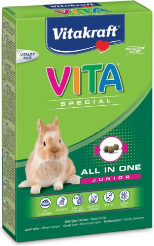 Vitakraft Vita Special Junior | Teljes értékű eledel könnyen emészthető fiatal nyulak számára – 600 g