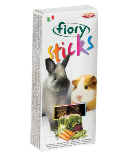 Fiory | Sticks for Dwarf Rabbits vegetable flavor | Rudak (2 db) nyúlaknak, zöldség ízesítéssel - 100 g  