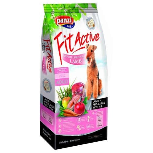 Panzi | FitActive Hypoallergenic | Ételallergiás felnőtt kutyáknak | Száraztáp | Bárány, rizs és alma - 4 kg