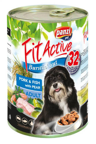 Panzi | FitActive | Felnőtt kutyáknak | Konzerv | Sertés és hal - 1240 g