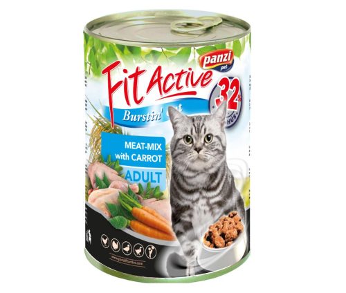 Panzi | FitActive | Felnőtt macskáknak | Konzerv | Csirke, pulyka, kacsa, liba, répa - 415 g