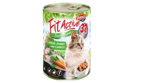 Panzi | FitActive | Felnőtt macskáknak | Konzerv | Nyúl, liba, répa - 415 g