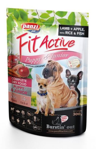 Panzi | FitActive Hypoallergenic | Kölyök és fiatal kutyáknak | Száraztáp | Bárány és alma - 300 g