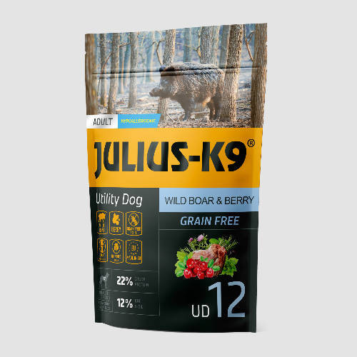 Julius K-9 | Utility Dog Hypoallergenic | Száraztáp | Felnőtt kutyáknak | Vaddisznó, bogyó - 340 g