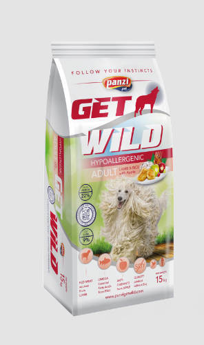 Panzi | Get Wild | Hypoallergenic | Felnőtt kutyáknak | Száraztáp | Bárány és rizs - 15 kg