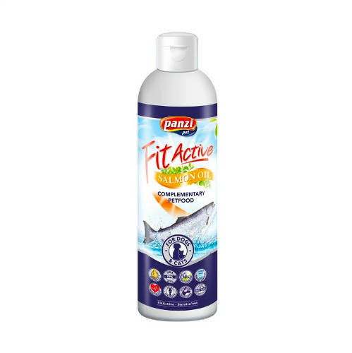 FitActive Salmon Oil | Lazacolaj kiegészítő eledel kutyák és macskák számára – 250 ml