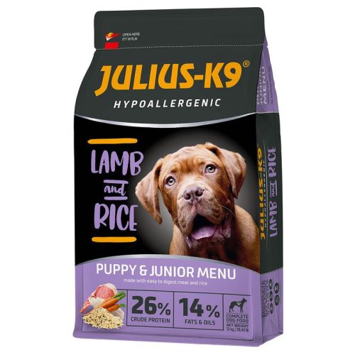 Julius K-9 | Hypoallergenic | Száraztáp | Kölyök és növendék kutyáknak | Bárány, rizs - 12 kg