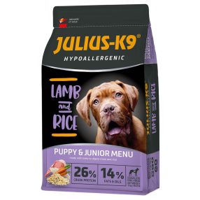   Julius K-9 | Hypoallergenic | Száraztáp | Kölyök és növendék kutyáknak | Bárány, rizs - 3 kg