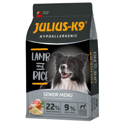 Julius K-9 | Hypoallergenic | Száraztáp | Idős és túlsúlyos kutyáknak | Bárány, rizs - 3 kg