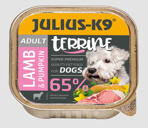 Julius K-9 | Dog Terrine | Felnőtt kutyáknak | Alutálas | Bárány és sütőtök - 150 g