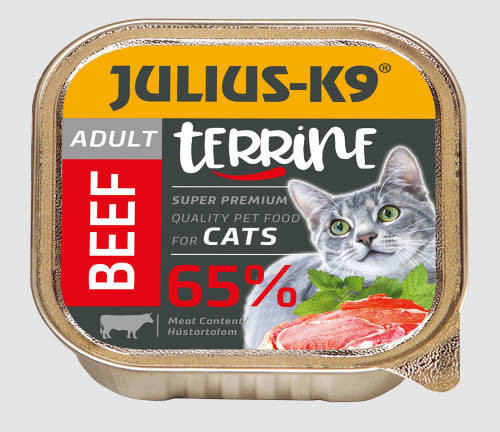 Julius K-9 | Cat Terrine | Felnőtt macskáknak | Alutálas | Nedveseledel | Marha - 100 g