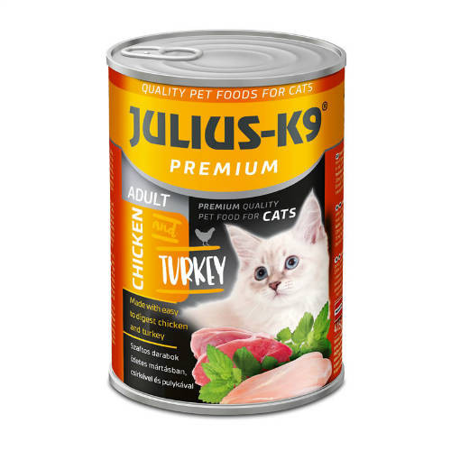 Julius K-9 | Felnőtt macskáknak | Konzerv | Csirke, pulyka - 415 g