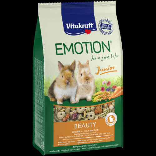 Vitakraft Emotion Beauty Junior Rabbit | Teljes értékű eledel fiatal nyulaknak – 600 g