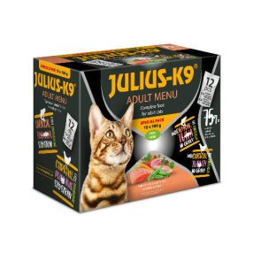   Julius-K9 Adult Menu Special Pack | Szárnyas–halas nedvestáp felnőtt macskáknak – 12×100 g