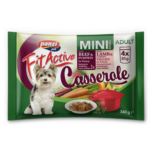 FitActive | Dog Fit Rák | Marha és bárány ízesítésű teljes értékű nedveseledel kutyák részére – 4 x 85 g