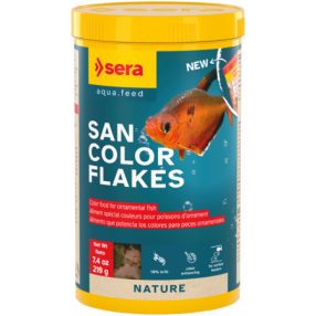   Sera San Color Flakes | Színfokozó lemezes táp minden díszhal számára – 1000 ml / 210 g