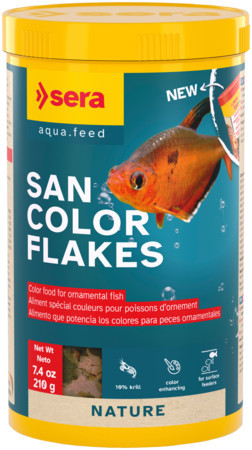 Sera San Color Flakes | Színfokozó lemezes táp minden díszhal számára – 1000 ml / 210 g