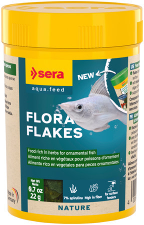Sera Flora Flakes | Növényi lemezes táp növényevő díszhalak számára – 100 ml / 22 g