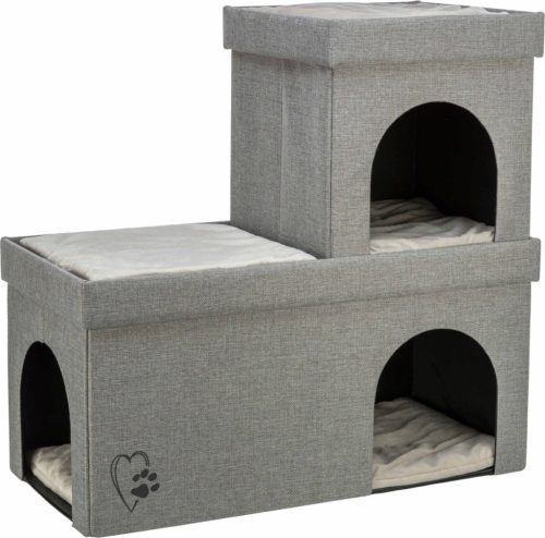 Trixie Kimy | Extra tágas szövet macskabújó és design kuckó – 76 × 72 × 37 cm, világosszürke